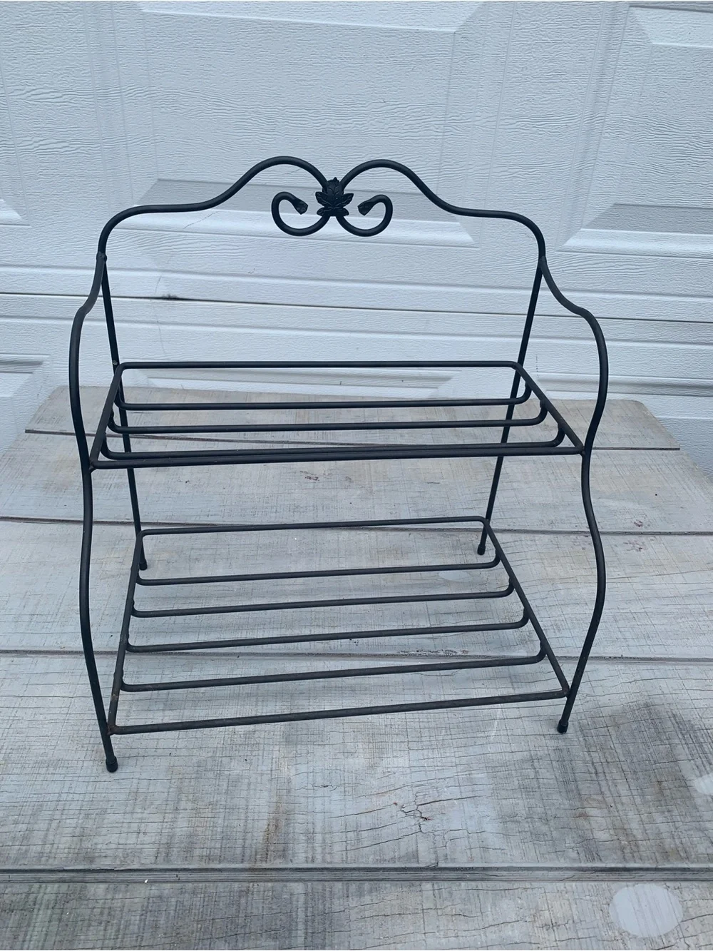 Longaberger Foundry Wrought Iron Kitchen Counter 2 Tier Utility Shelf Rack 15